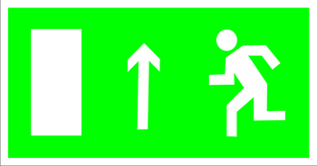 E12 направление к эвакуационному выходу (левосторонний) (пластик, 300х150 мм) - Знаки безопасности - Эвакуационные знаки - . Магазин Znakstend.ru